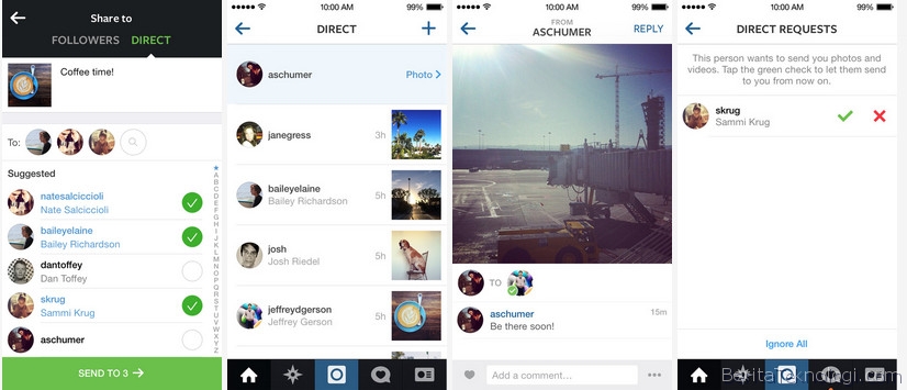 Instagram Bisa Kirim Pesan